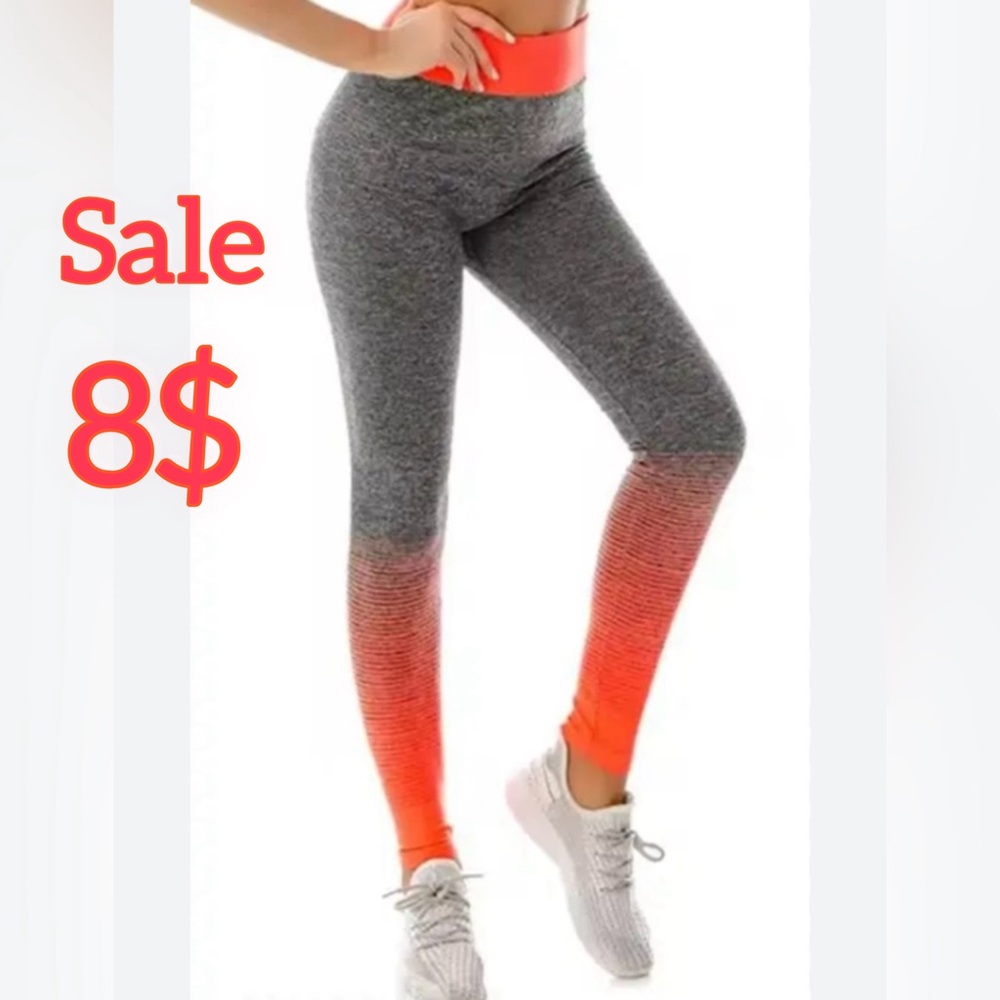 JVINI Gray and Orange Ombre Track Pants